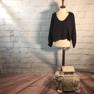 We the Free Oversized Hippie Grunge Top in Black